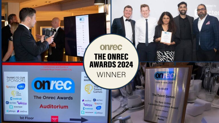 Collage photo of winners of Onrec awards in UK 2024 The Talent Games