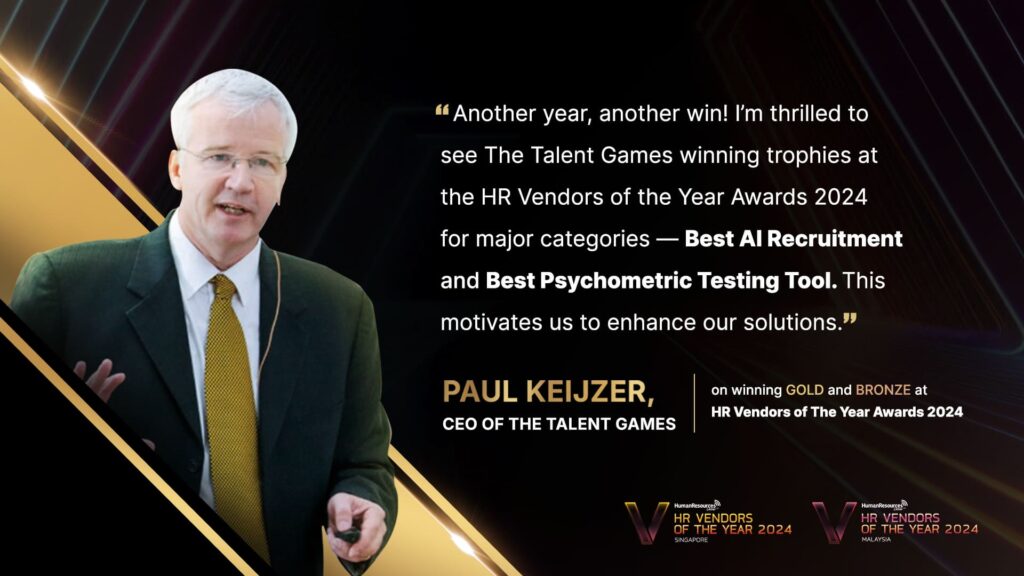 Paul Keijzer about winning awards at HR Vendor of the Year awards 2024 2025 for winning best AI recruiting solution and best psychometric testing solution 2024 2025